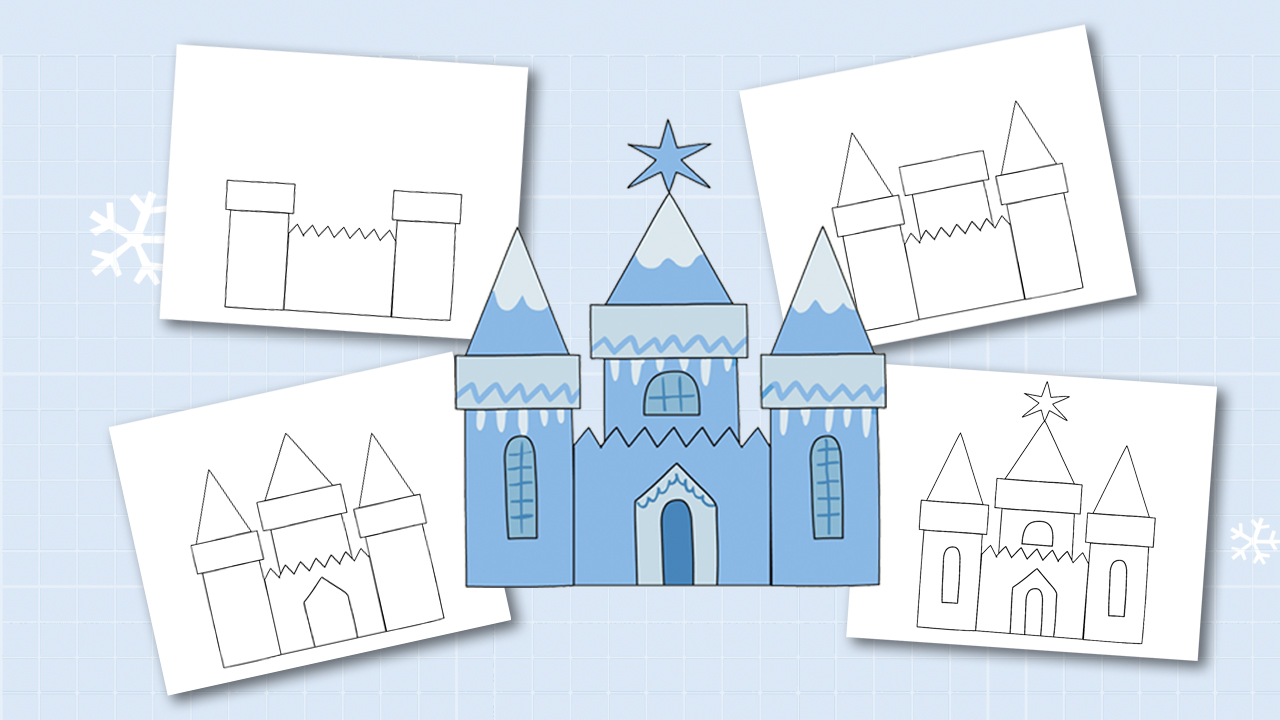 Как нарисовать замок простым карандашом легко и красиво? Мастер-класс на фото